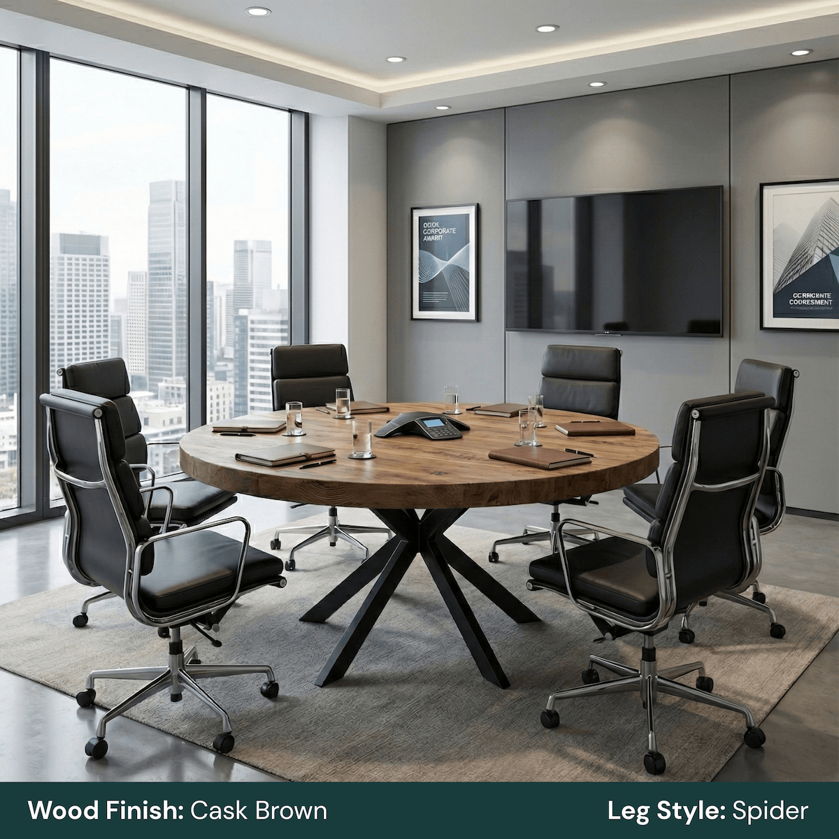 Rustic Office Conference Table Round Chunky Rustic Office Meeting Table – Ashford Blake