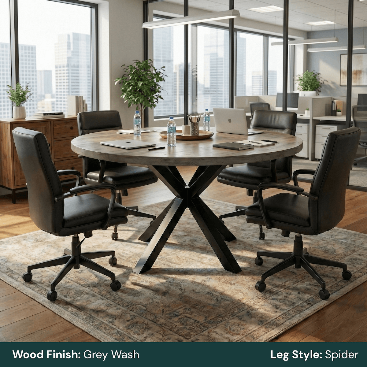 Rustic Office Conference Table Round Rustic Office Meeting Table – Ashford Blake