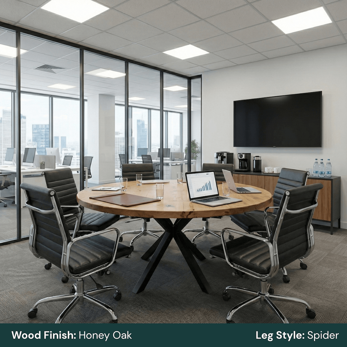 Rustic Office Conference Table Round Rustic Office Meeting Table – Ashford Blake