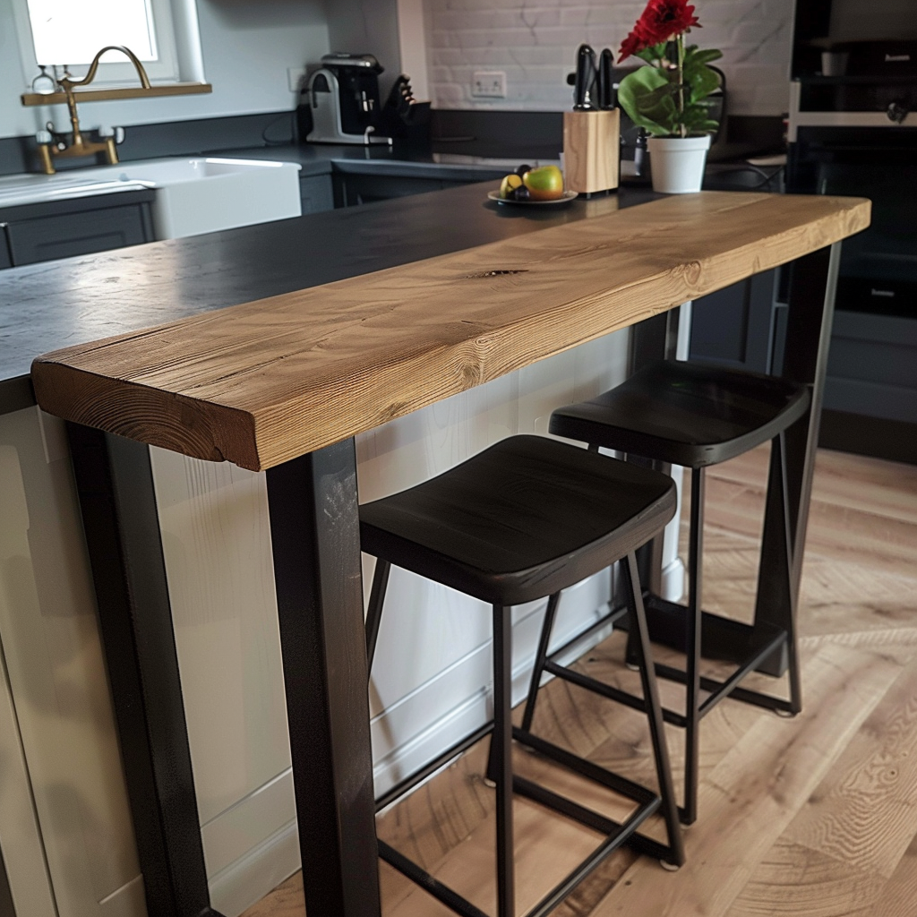 High Rustic Breakfast Table Chunky Rustic Breakfast Bar Table (Freestanding) – Ashford Blake