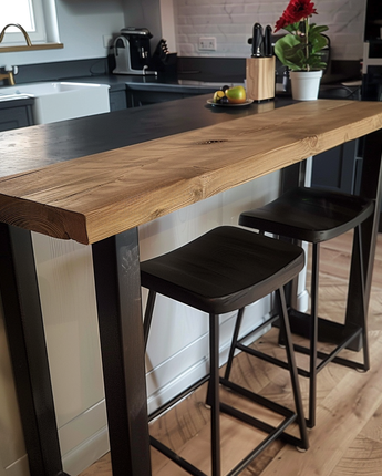 Chunky Rustic Breakfast Bar Table (Freestanding)