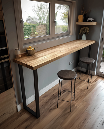 Staved Oak Breakfast Bar Table (Freestanding)