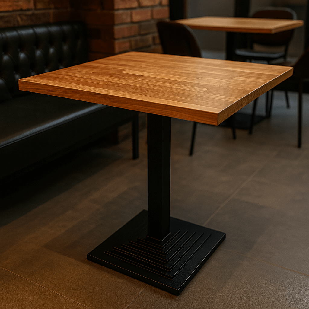 Solid Staved Oak Restaurant Dining Table - Square (Pack of 5) – Ashford ...