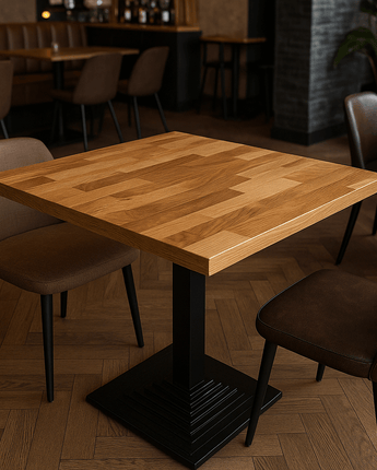 Solid Staved Oak Restaurant Dining Table - Square (Pack of 5)