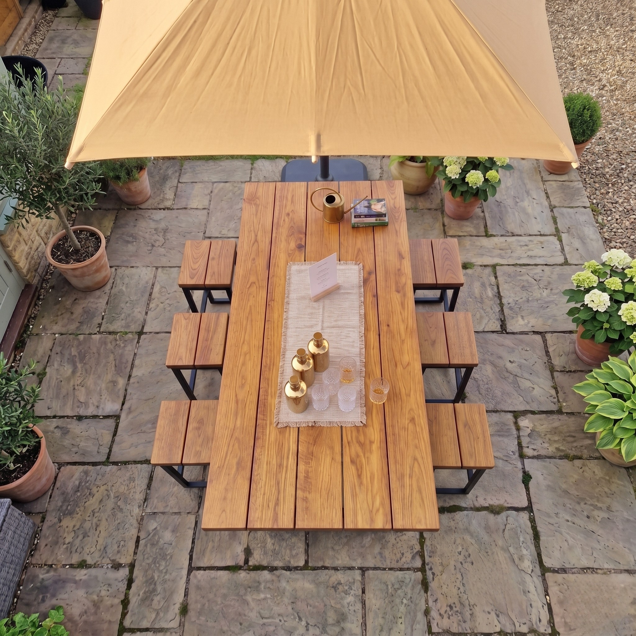 Outside High Table Rustic Iroko Outdoor High Bar Table – Ashford Blake