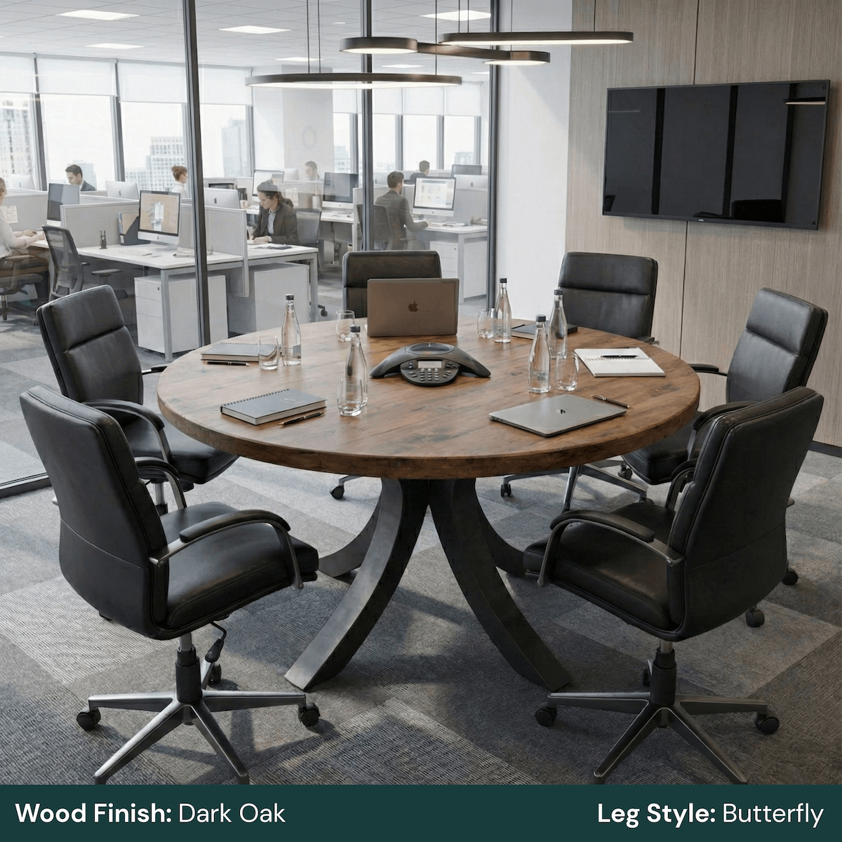Rustic Office Conference Table Round Rustic Office Meeting Table – Ashford Blake