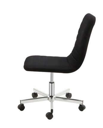 Black Armless Swivel Office Chair (Set of 2)