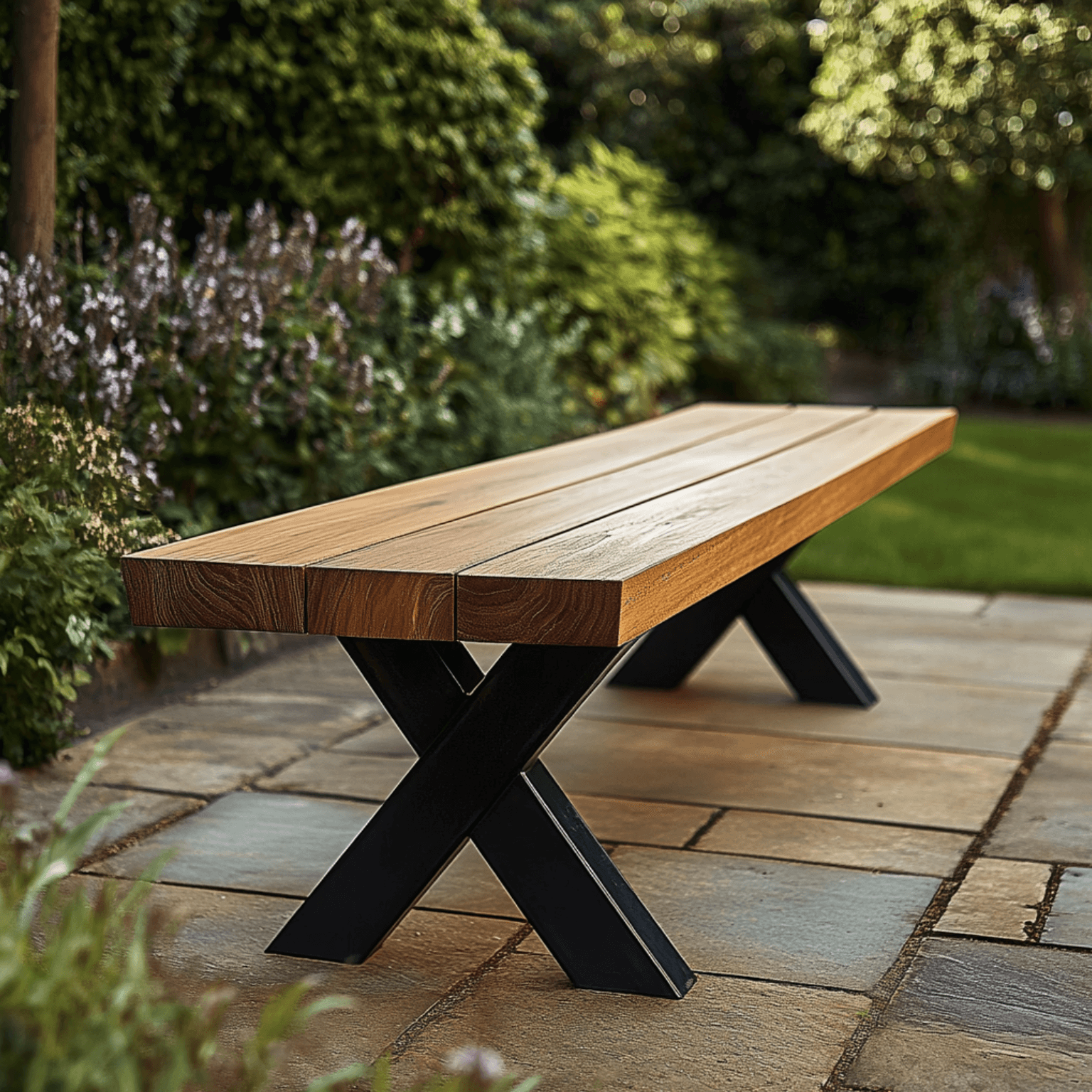 Bench Trade Rustic Iroko Outdoor Garden Bench – Ashford Blake