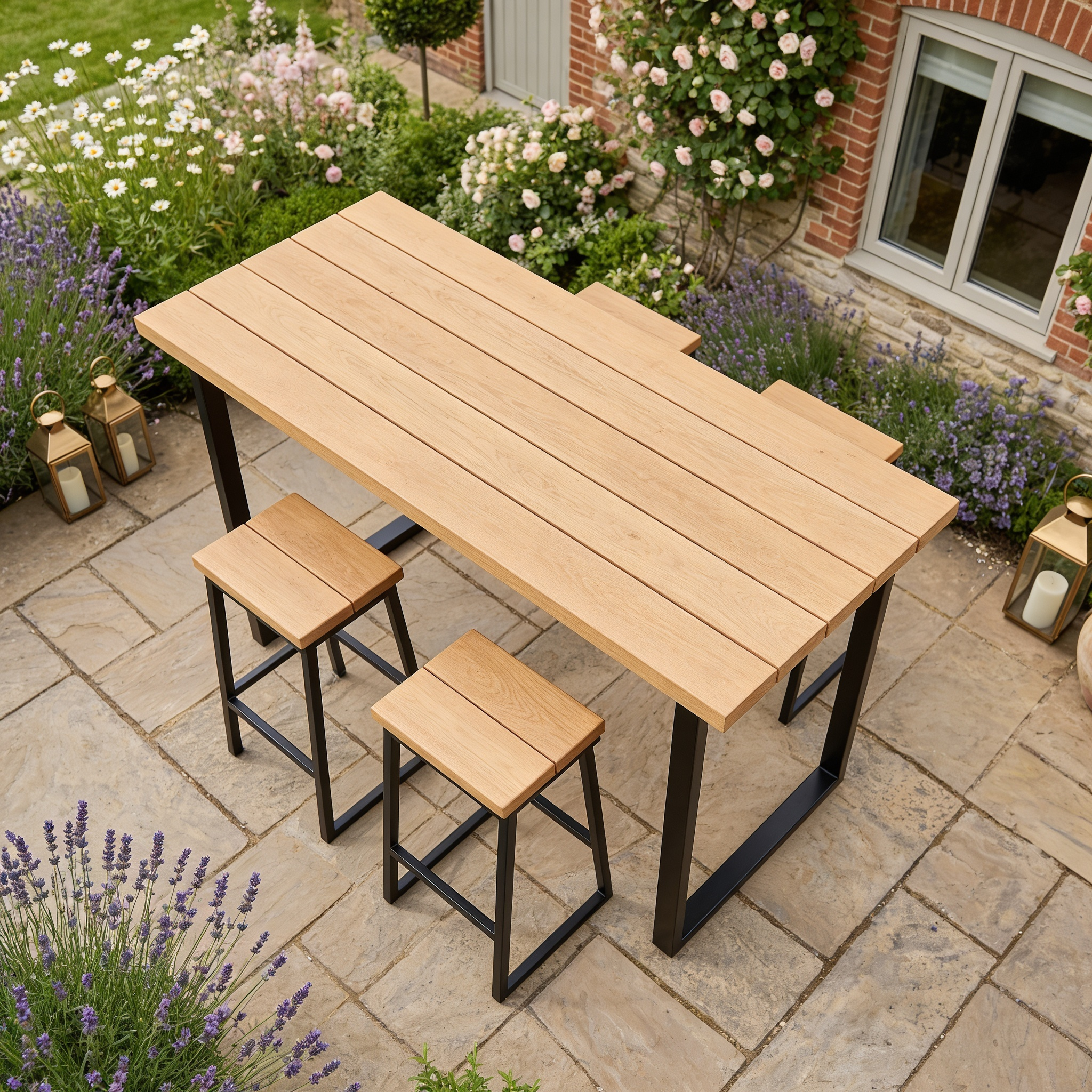 Outside High Table Solid Oak Outdoor High Bar Table – Ashford Blake