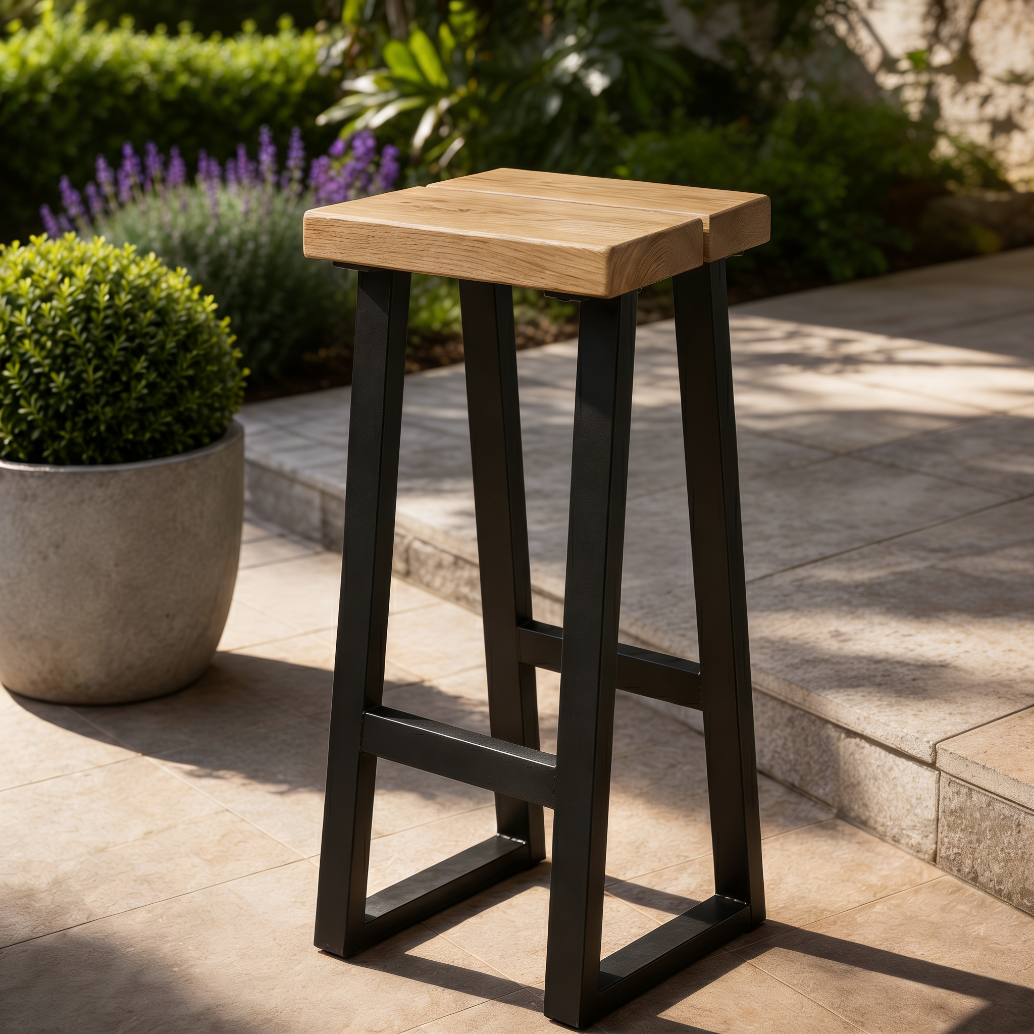 Outside Stool Solid Oak Outdoor Garden Stool – Ashford Blake