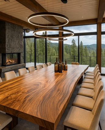 Suar Single Slab Live Edge Dining Table
