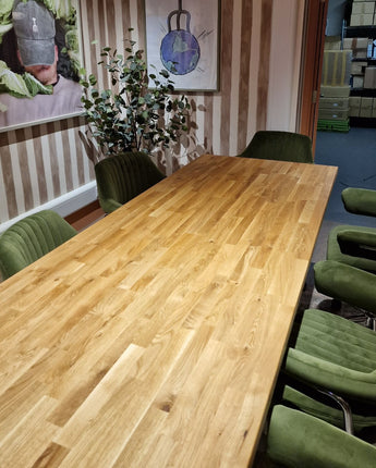 Solid Staved Oak Dining Table