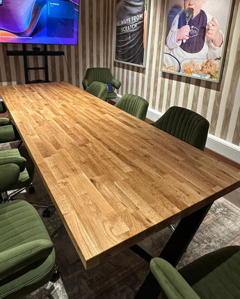 Solid Staved Oak Dining Table