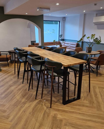 Oak Standing Workstation | High Meeting Table
