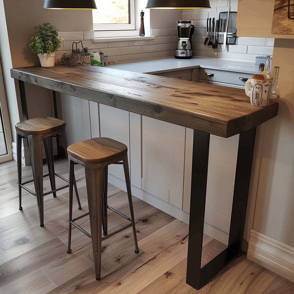 High Rustic Breakfast Table Chunky Rustic Breakfast Bar Table (Freestanding) – Ashford Blake