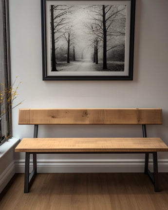 Rustic Bench With Back - Ashford Blake