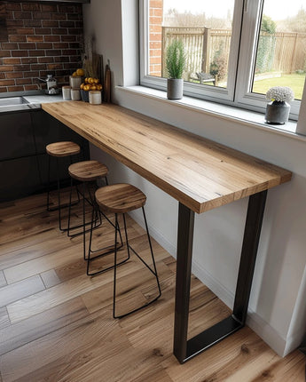 Solid Oak Breakfast Bar (Freestanding) - Ashford Blake